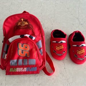 Lightning McQueen Backpack and Slippers Set
